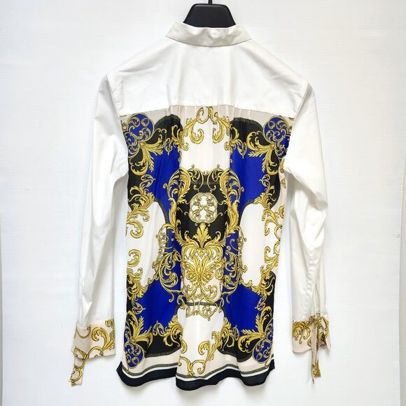 Riani Women's White Blouse W/Colourful Detail/Design on Back/Sleeves Size 10 - Picture 1 of 11